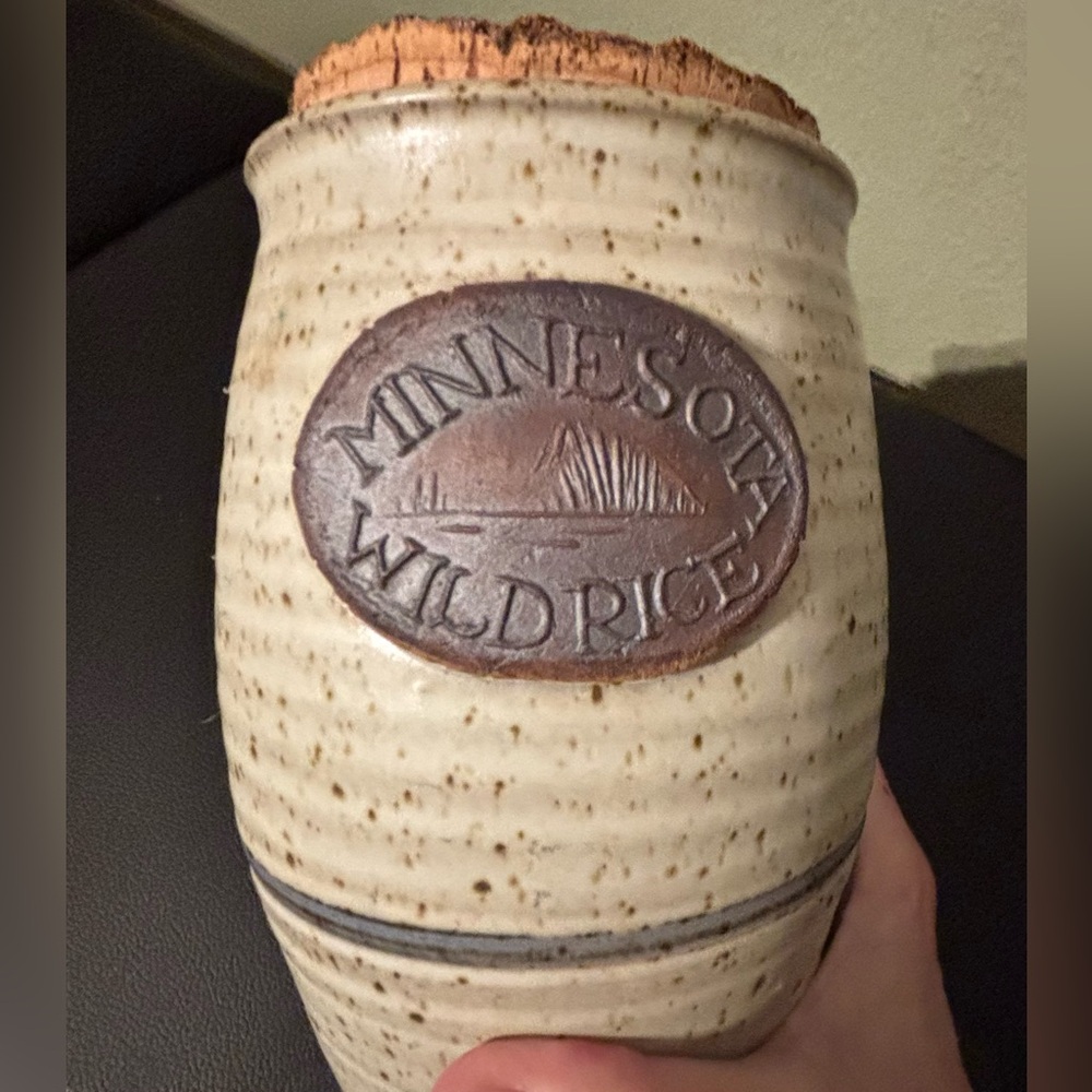 Minnesota Wild Rice Stoneware Pottery Jar